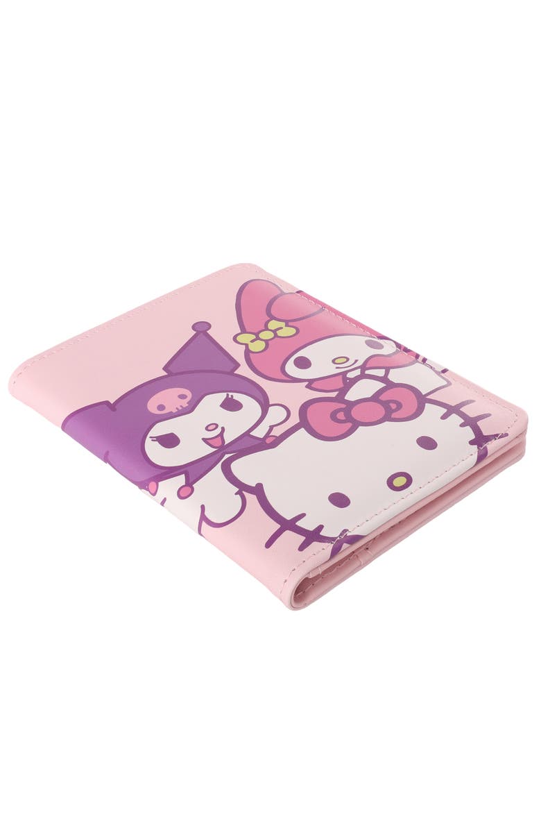 Hello Kitty Passport Holder, Featuring Hello Kitty, Kuromi & My Melody, Alternate, color, Pink, Purple