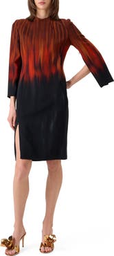 Akris Fuego Wool Blend Double Face Dress