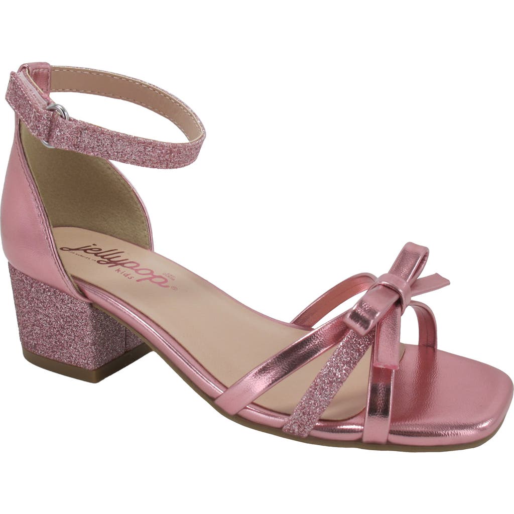 Jellypop Kids' Zendah Metallic Block Heel Sandal In Pink