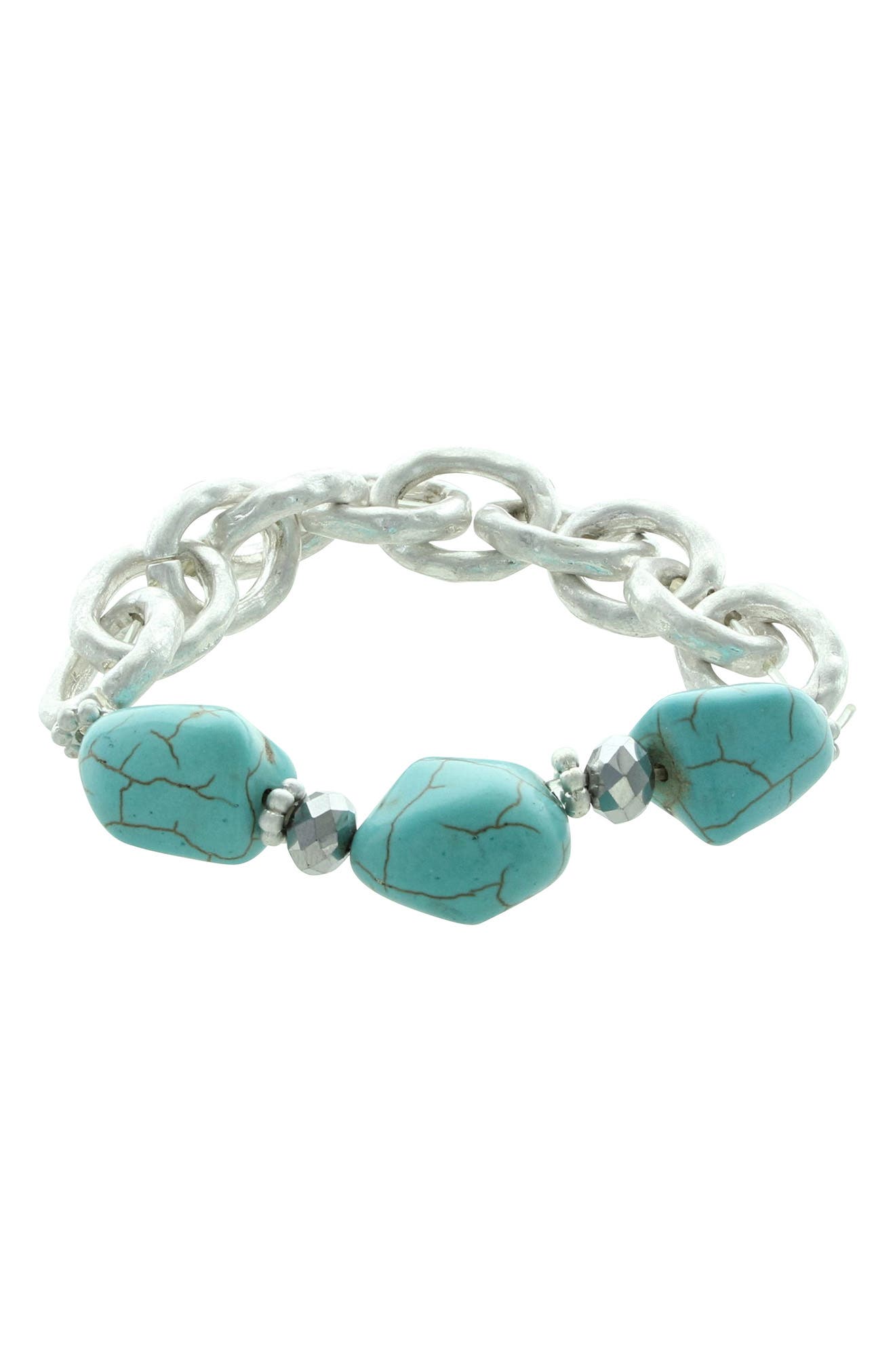 OLIVIA WELLES Stretch Link Bracelet with Resin Beads