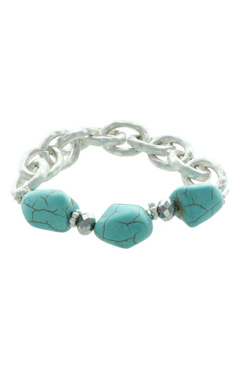 Stretch Link Bracelet with Resin Beads