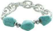 OLIVIA WELLES Stretch Link Bracelet with Resin Beads