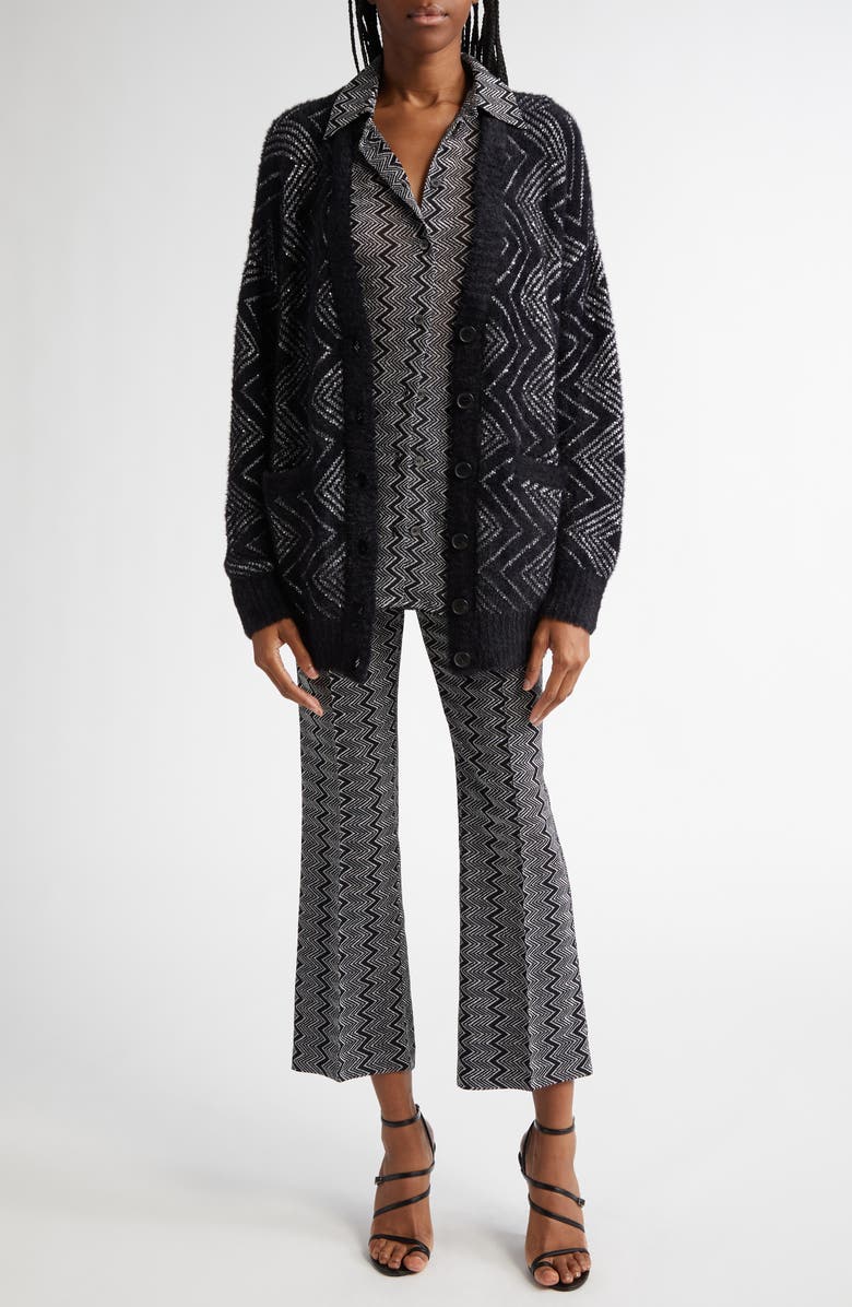 Missoni Oversize Sequin Embellished Zigzag Cardigan, Alternate, color,