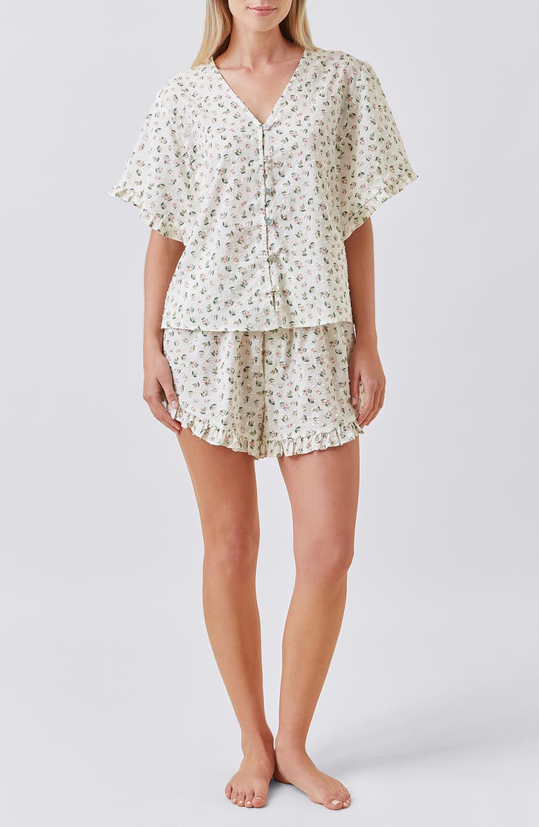 Papinelle Swiss Dot Short Pajamas, Alternate, color, Rosebud Floral