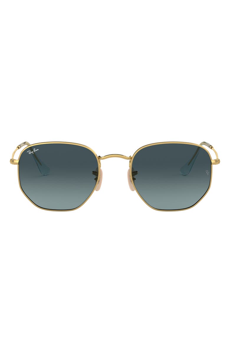Ray-Ban 48mm Gradient Small Irregular Sunglasses, Main, color, Blue Grey