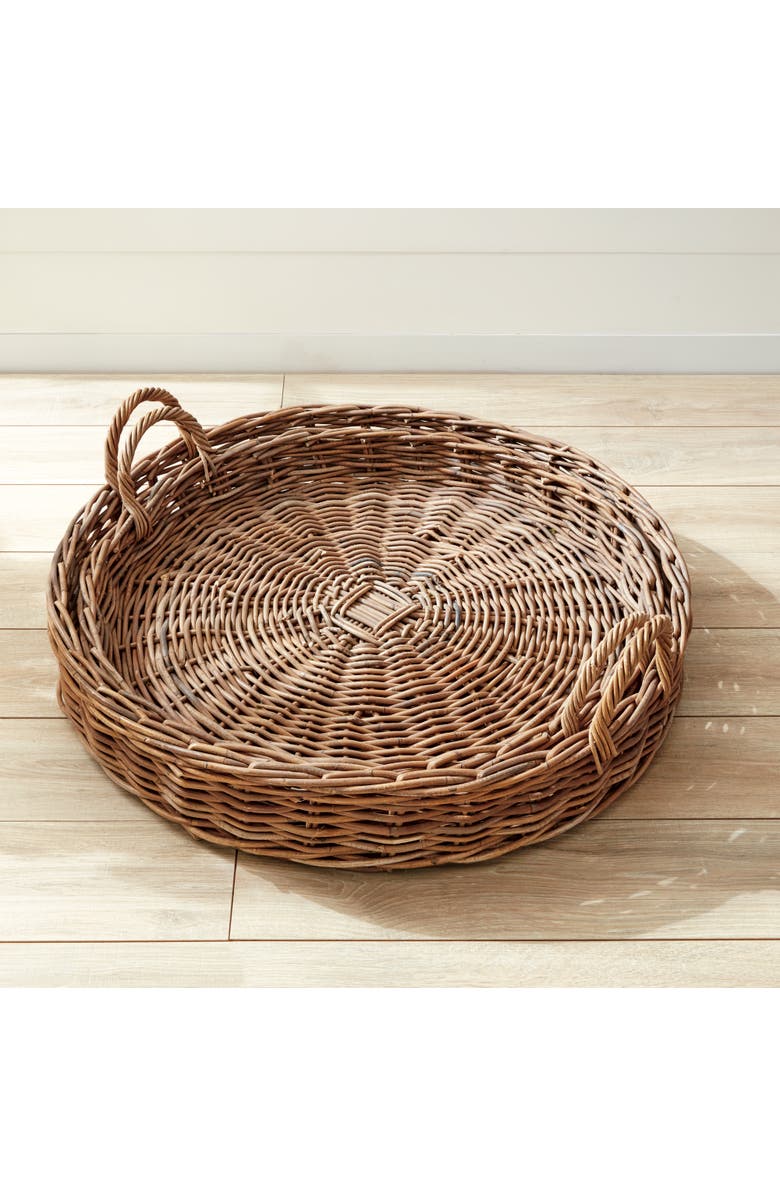 Napa Home & Garden Normandy Extra Large Low Round Baskets Set of 2, Alternate, color, Gray