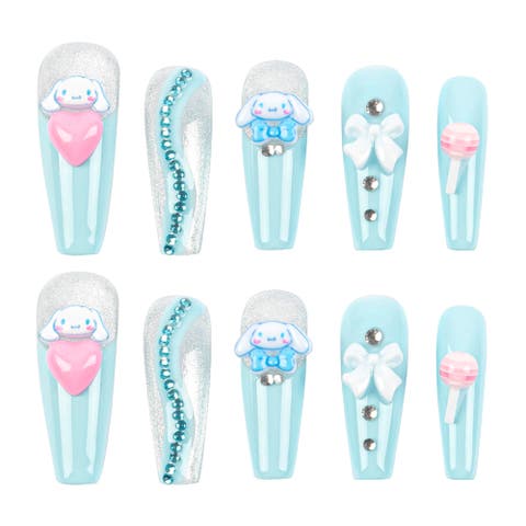 Cinnamoroll 3D - Long Coffin Press-On Nails