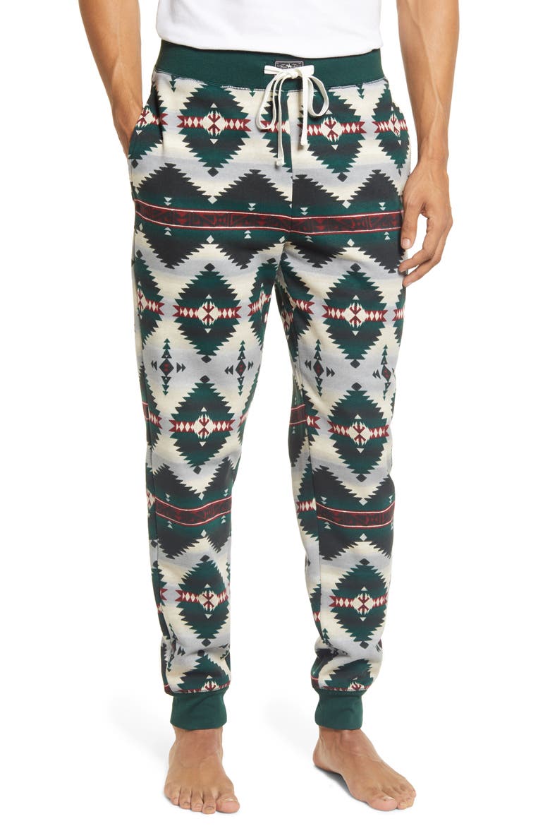 Men's Fleece Sleep Joggers, Main, color, BEACON BLANKET PRINT