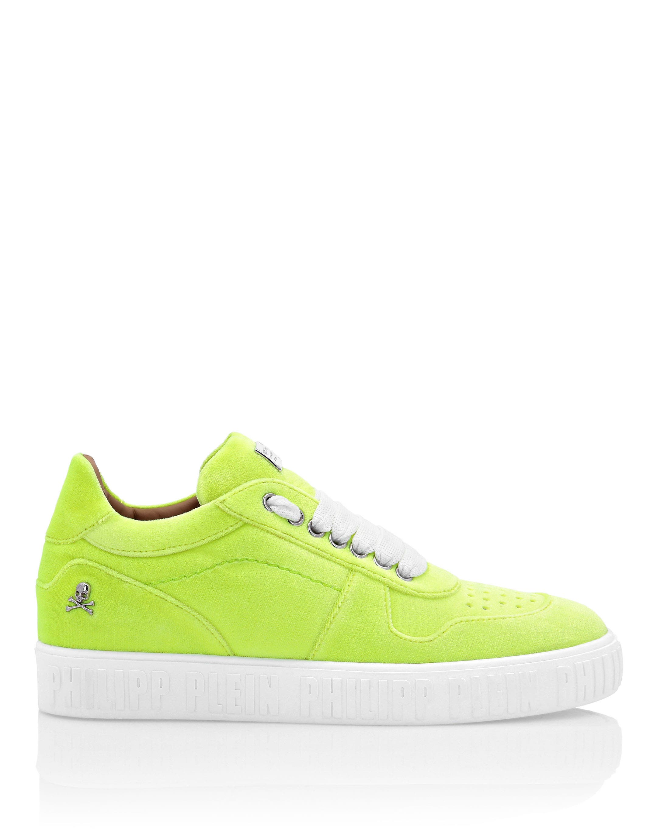 Velvet Lo-Top Sneakers King Power Women, Alternate, color, yellowfluo
