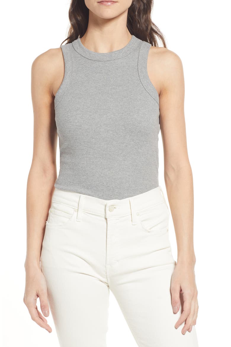 Heathered Brightside Tank Top, Main, color, HEATHER GRAPHITE