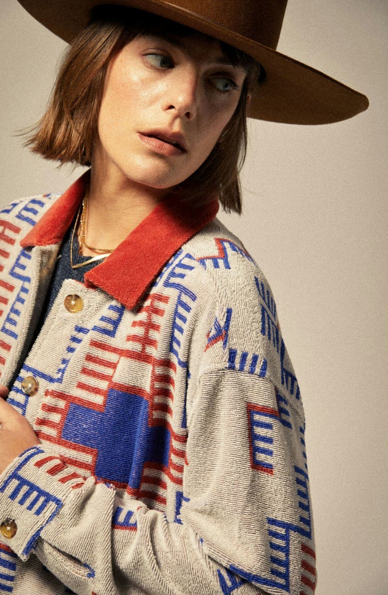 Brixton Trail Terry Crop Trucker Jacket, Alternate, color,