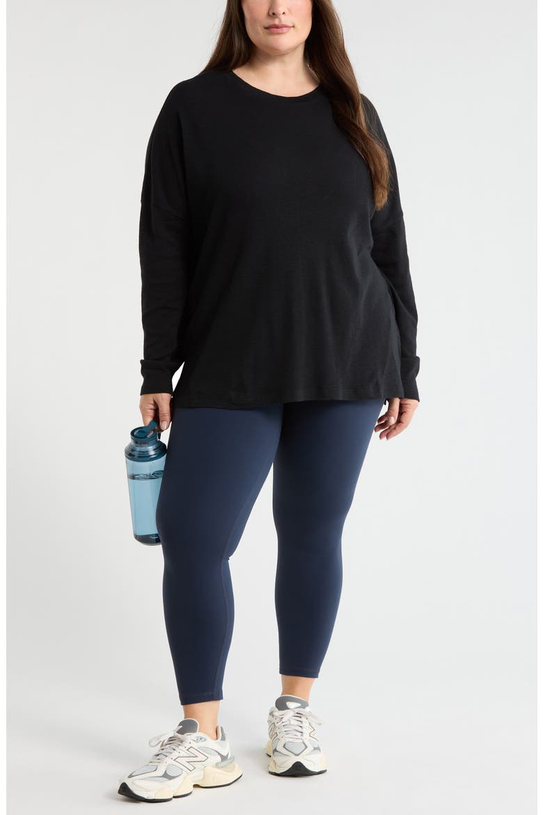 Ease Up Rib Oversize T-Shirt, Alternate, color, BLACK
