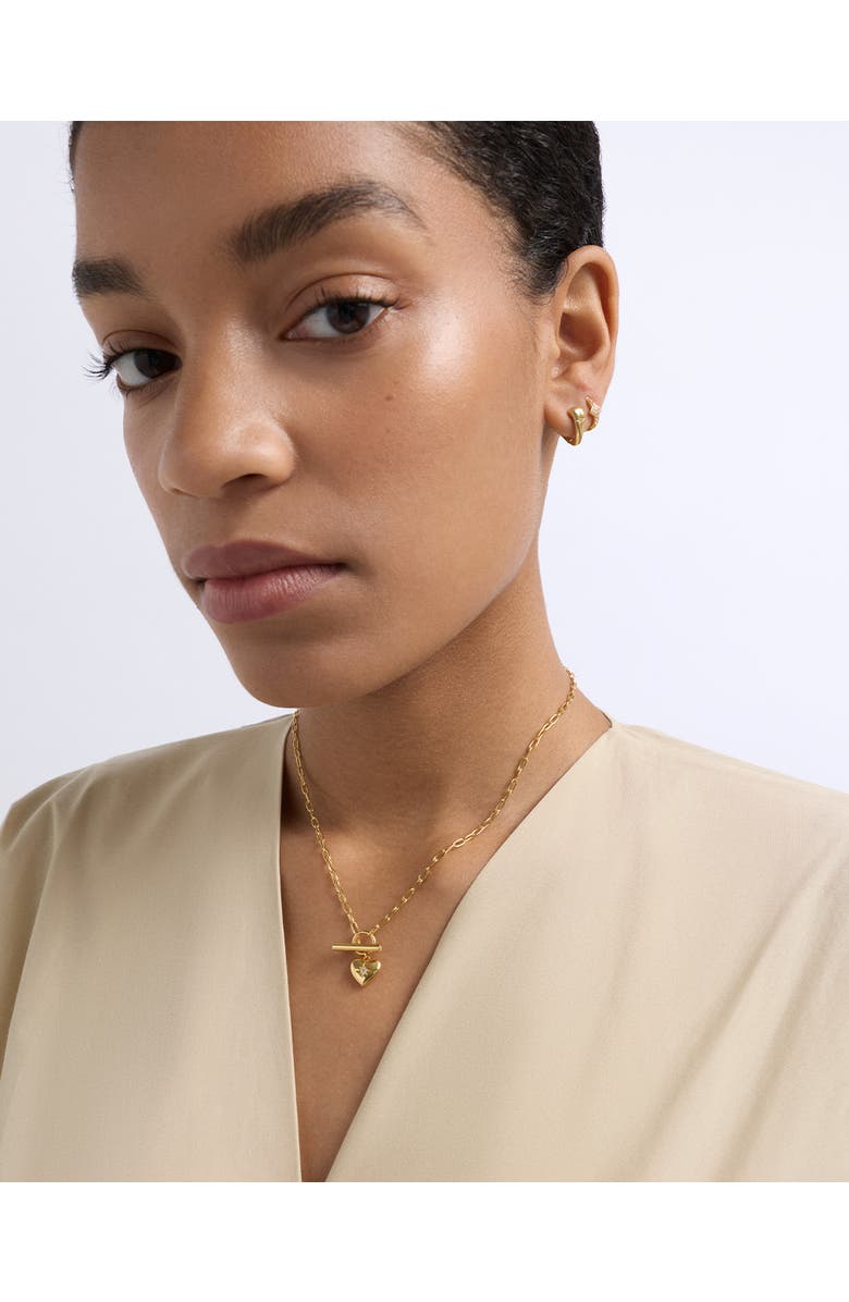 Astley Clarke Gold Biography Heart T-Bar Necklace, Alternate, color, Gold