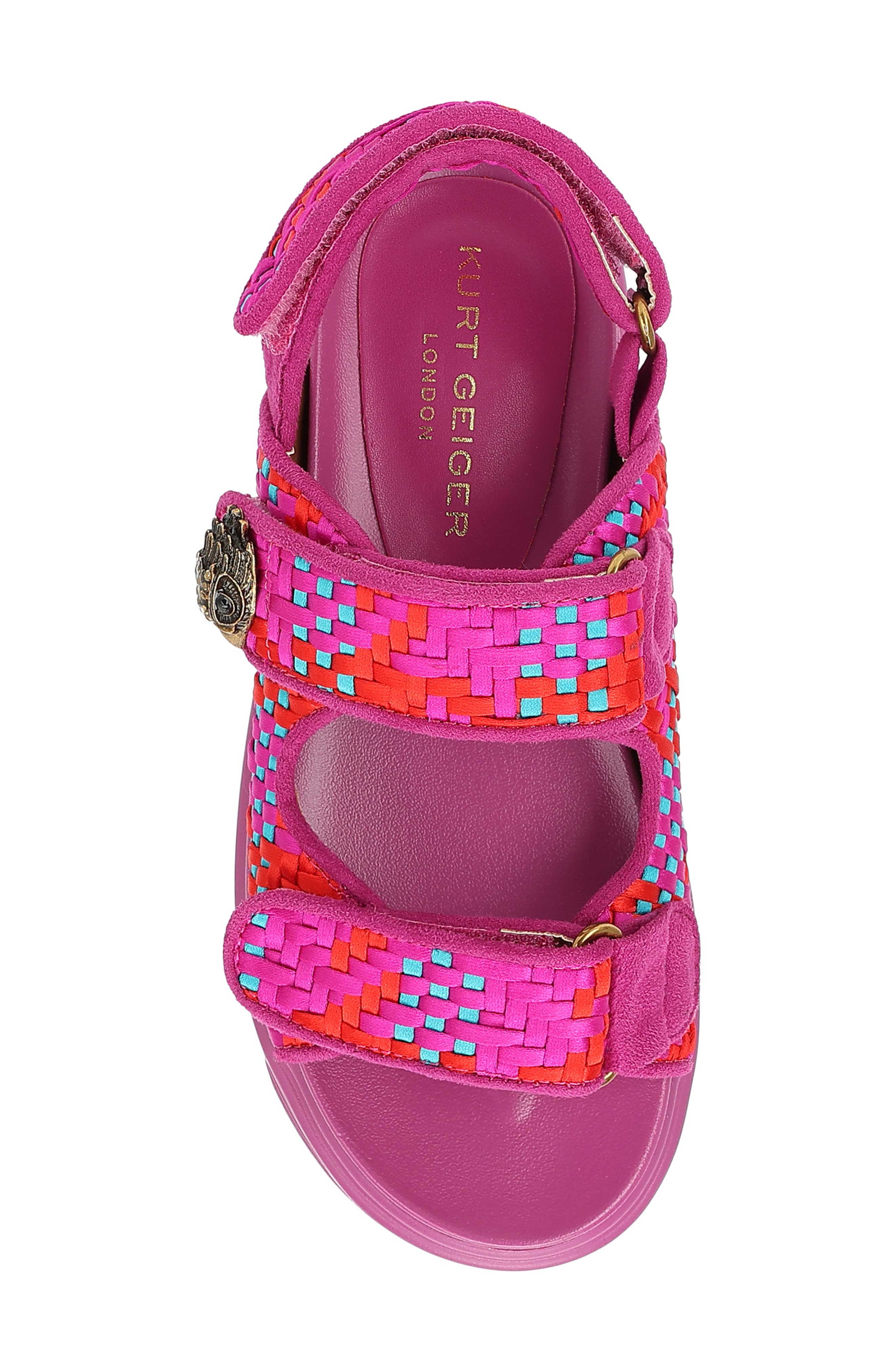 Kurt Geiger London Mini Orson Fringe Slingback Sandal, Alternate, color, Purple Red