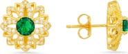 Queen Jewels Sterling Silver Sapphire CZ Stud Earrings