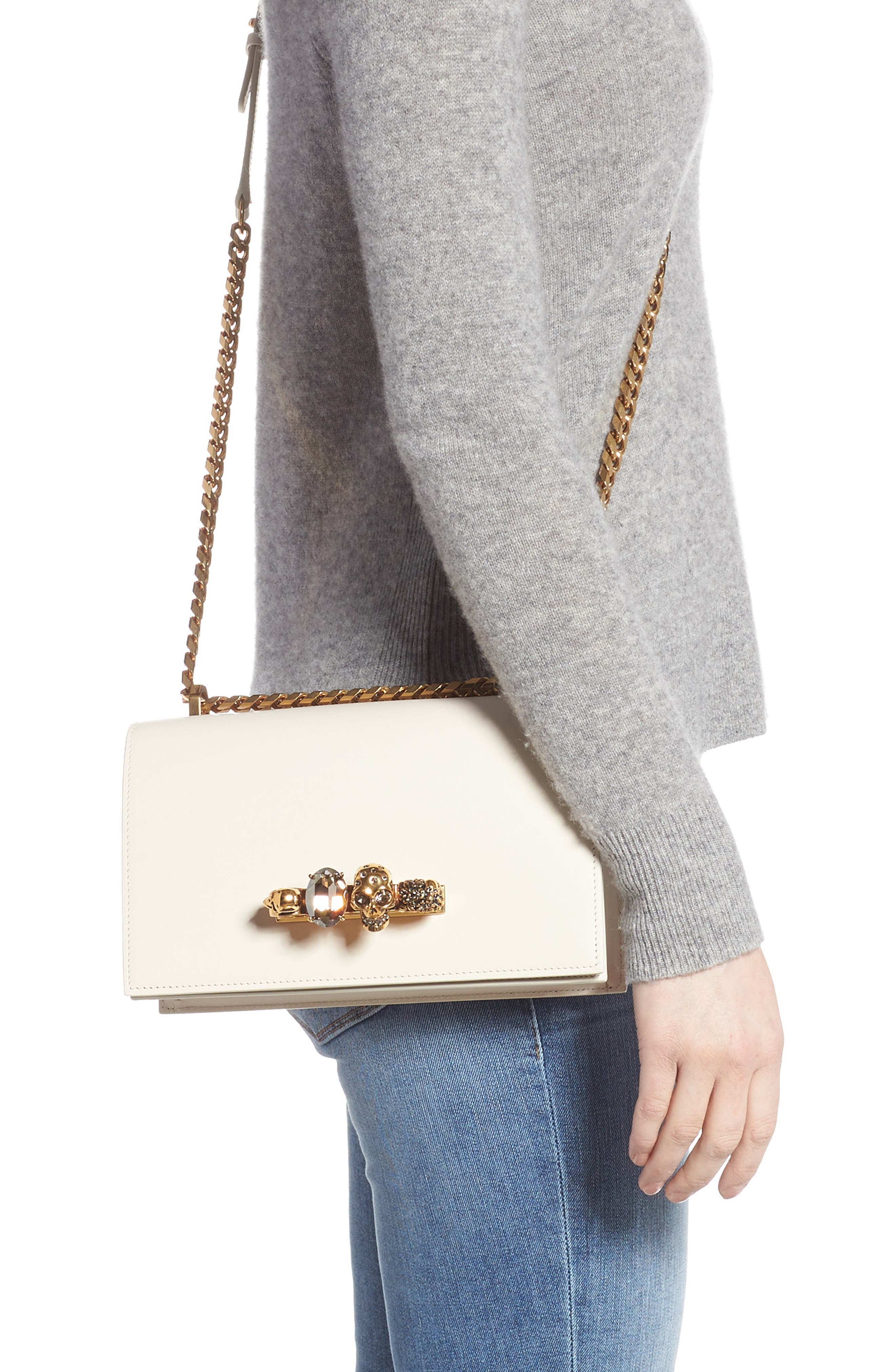 McQueen Alexander McQueen Leather Crossbody Bag, Alternate, color, 