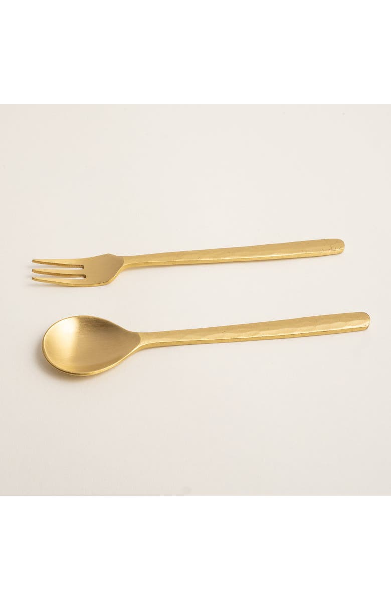 Zsa Zsa Zsu Lotus Set Of 2 Brass Decorative Object Set 6 In, Alternate, color, Gold