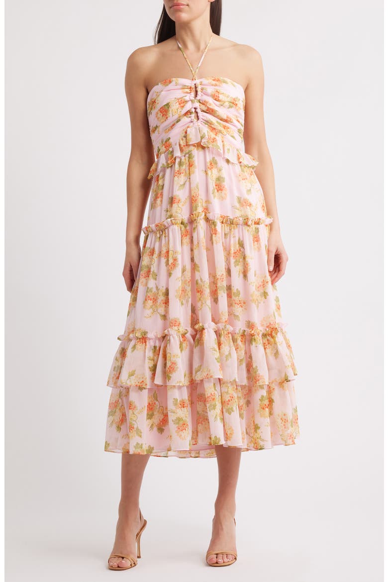 Wilda Floral Tiered Dress, Main, color, ROSESHADOW MULTI