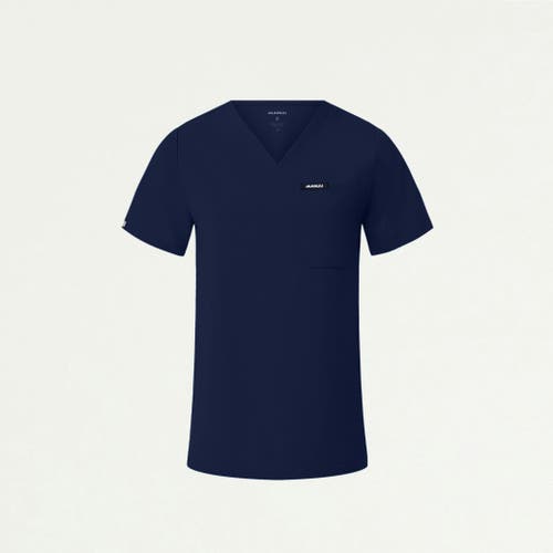 Jaanuu 1-pocket Slim V-neck Scrub Top In Blue