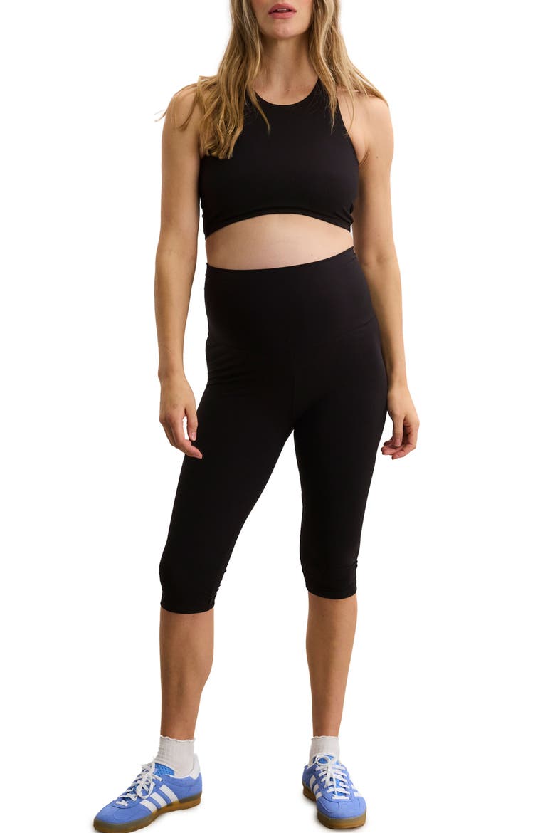 The Maternity Bodyflex Capri Legging, Main, color, Black