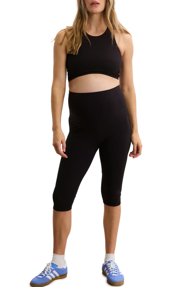 HATCH Collection The Maternity Bodyflex Capri Legging, Main, color, Black