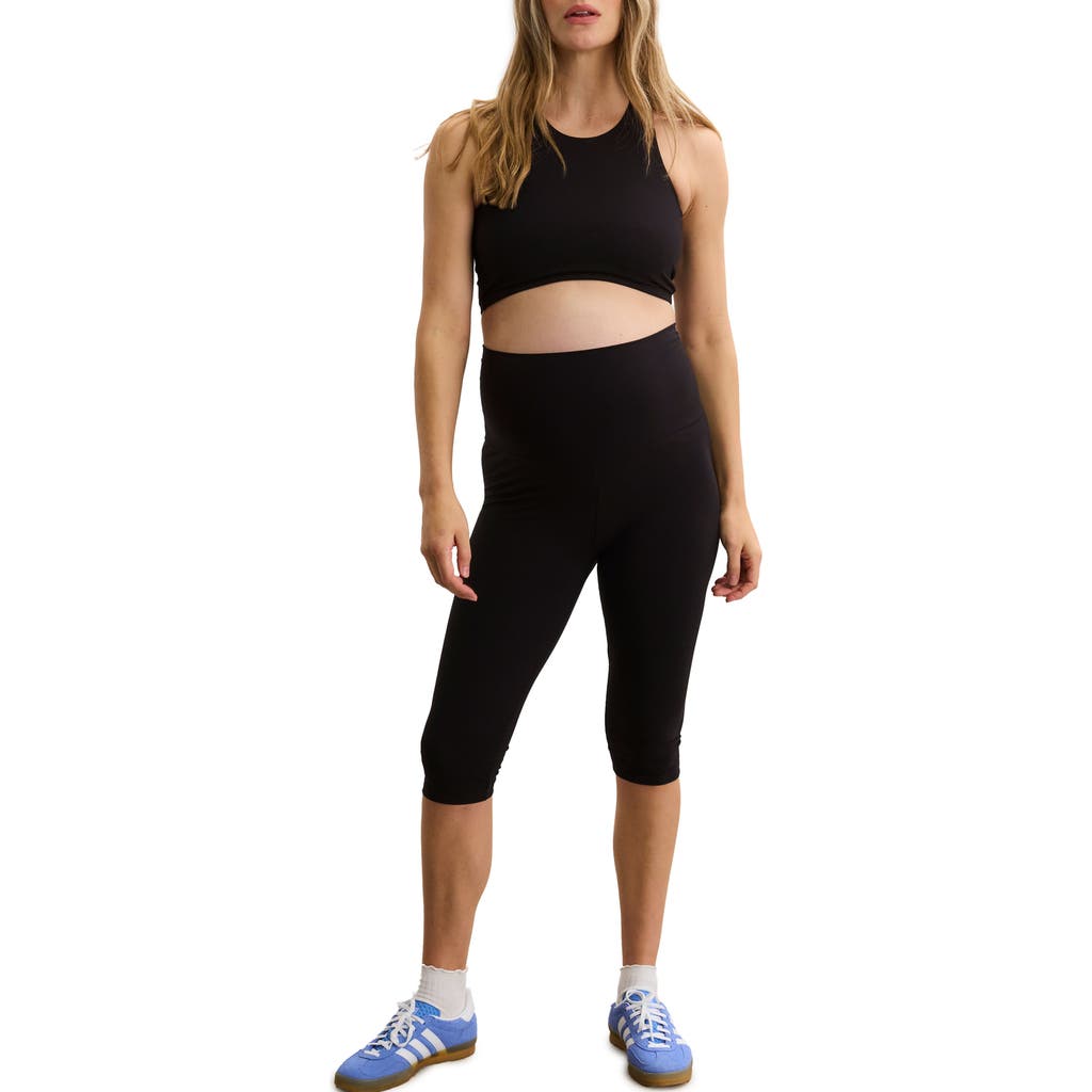 HATCH Collection The Maternity Bodyflex Capri Legging in Black at Nordstrom, Size Medium