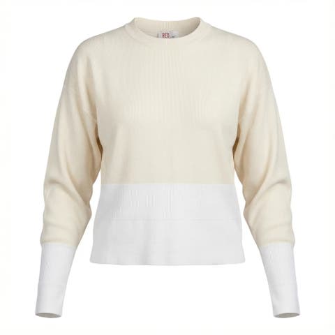 Two Tone Crop Knit Ribbed Trim Top