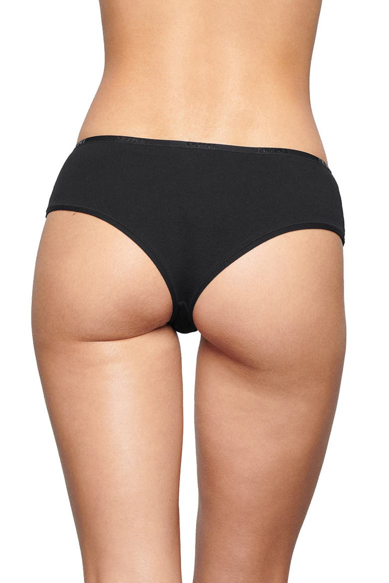 Stretch Cotton Logo Hipster Briefs, Alternate, color, SOOT