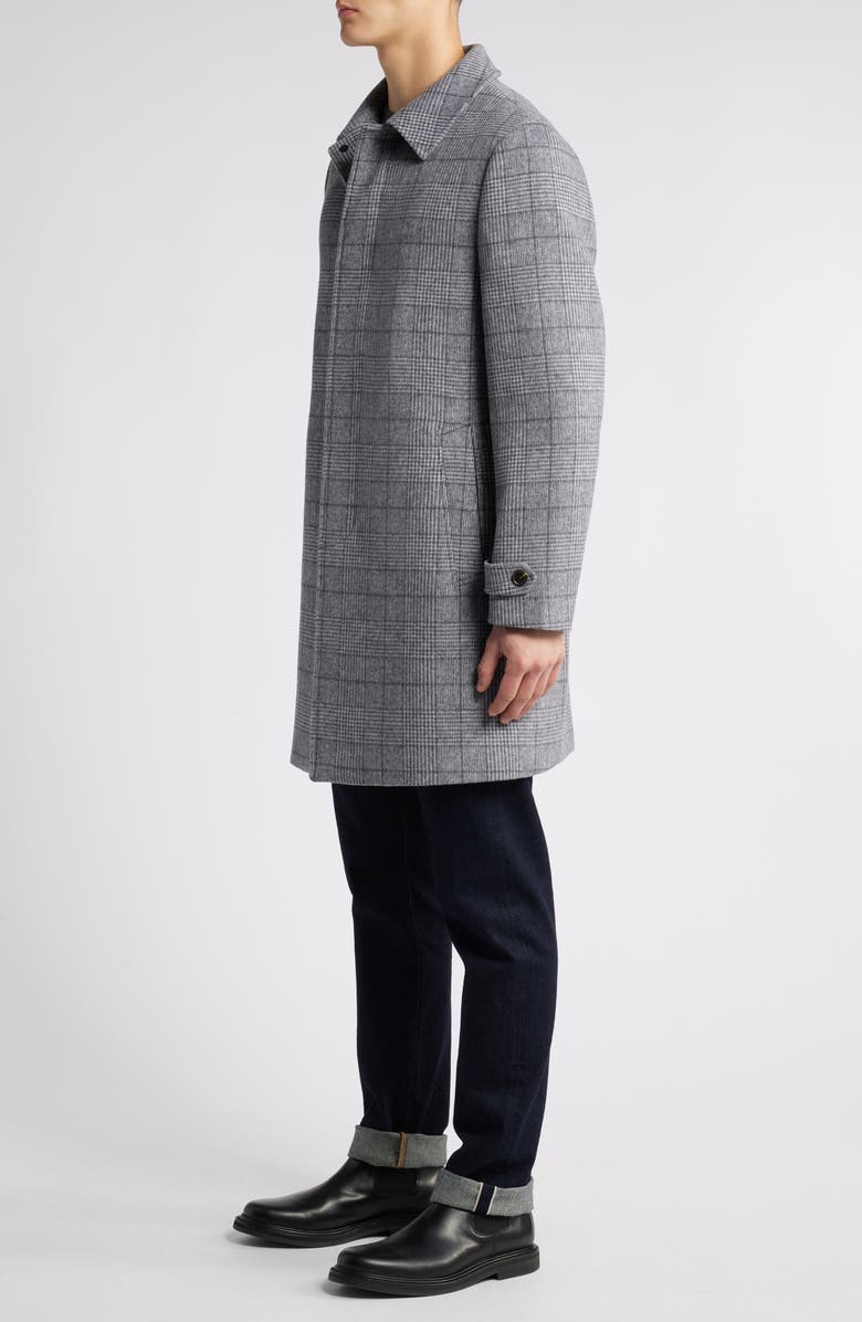 Hart Schaffner Marx Armitage Wool Blend Topcoat, Alternate, color, Light Grey Plaid