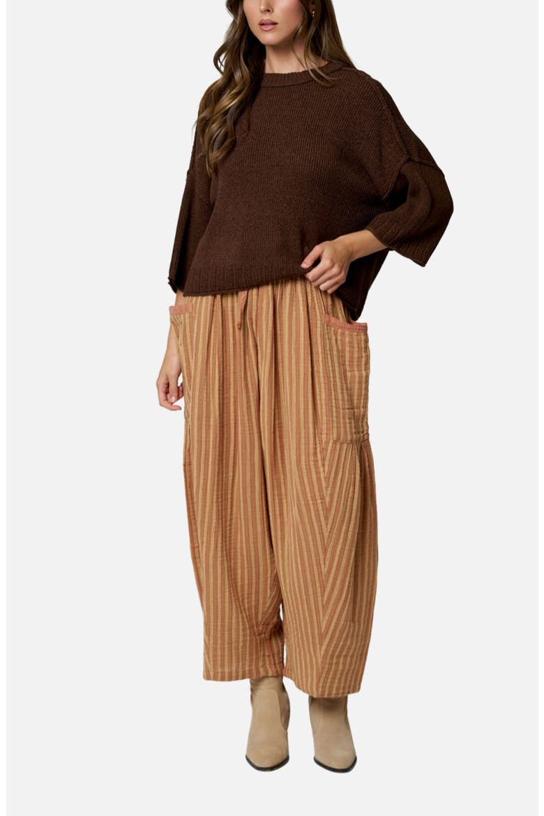 Raw Edge Drop Shoulder Sweater, Alternate, color, CHOCOLATE BROWN