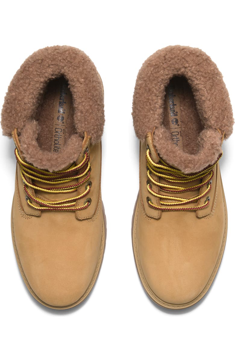Timberland Stone Street Waterproof Faux Fur Lined Platform Boot, Alternate, color, Wheat Nubuck