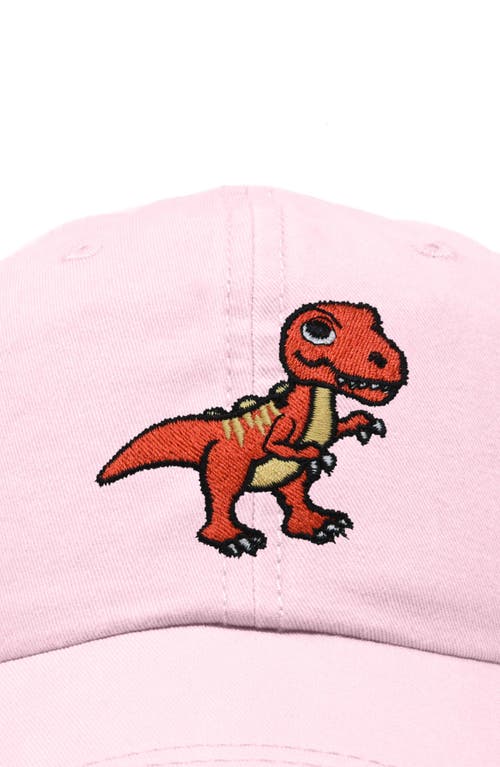 Dalix T-rex Embroidered Casual Cap In Washed Pink