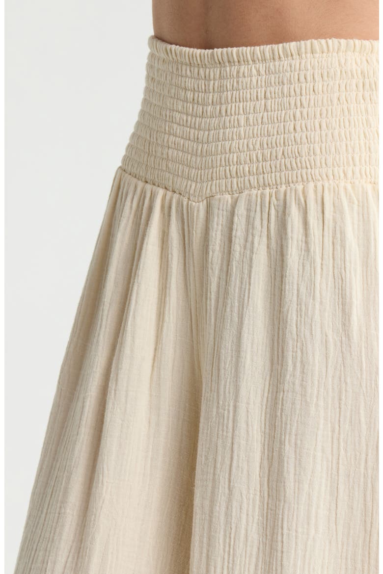 Smocked Waist Cover-Up Palazzo Pants, Alternate, color, NATURAL