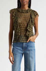 Ulla Johnson Daevy Cutout Ruffle Top