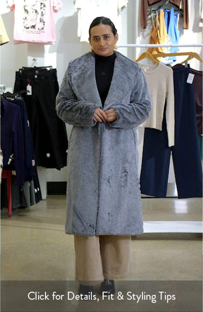 Shawl Collar Faux Fur Coat, sales video thumbnail