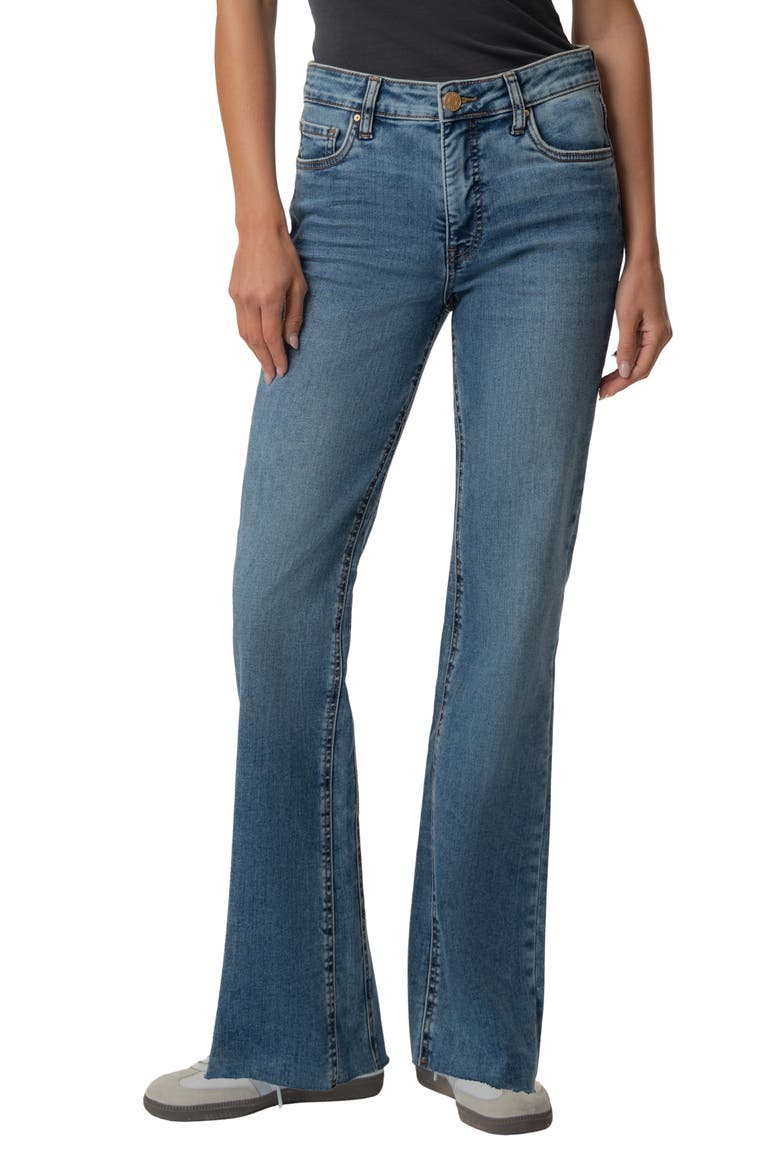 Kelly Fab Ab Raw Hem High Waist Kick Flare Jeans, Main, color, HEROIC