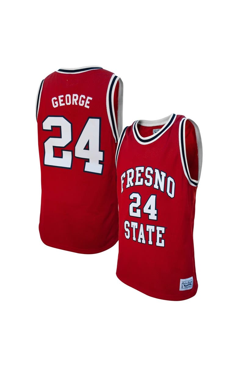 Retro Brand Men's Original Retro Brand Paul George Red Fresno State Bulldogs Alumni Basketball Jersey, Main, color, 