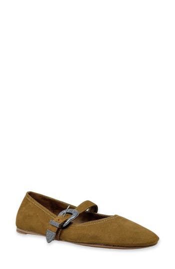 Shushop Anastasia Mary Jane Flat In Brown