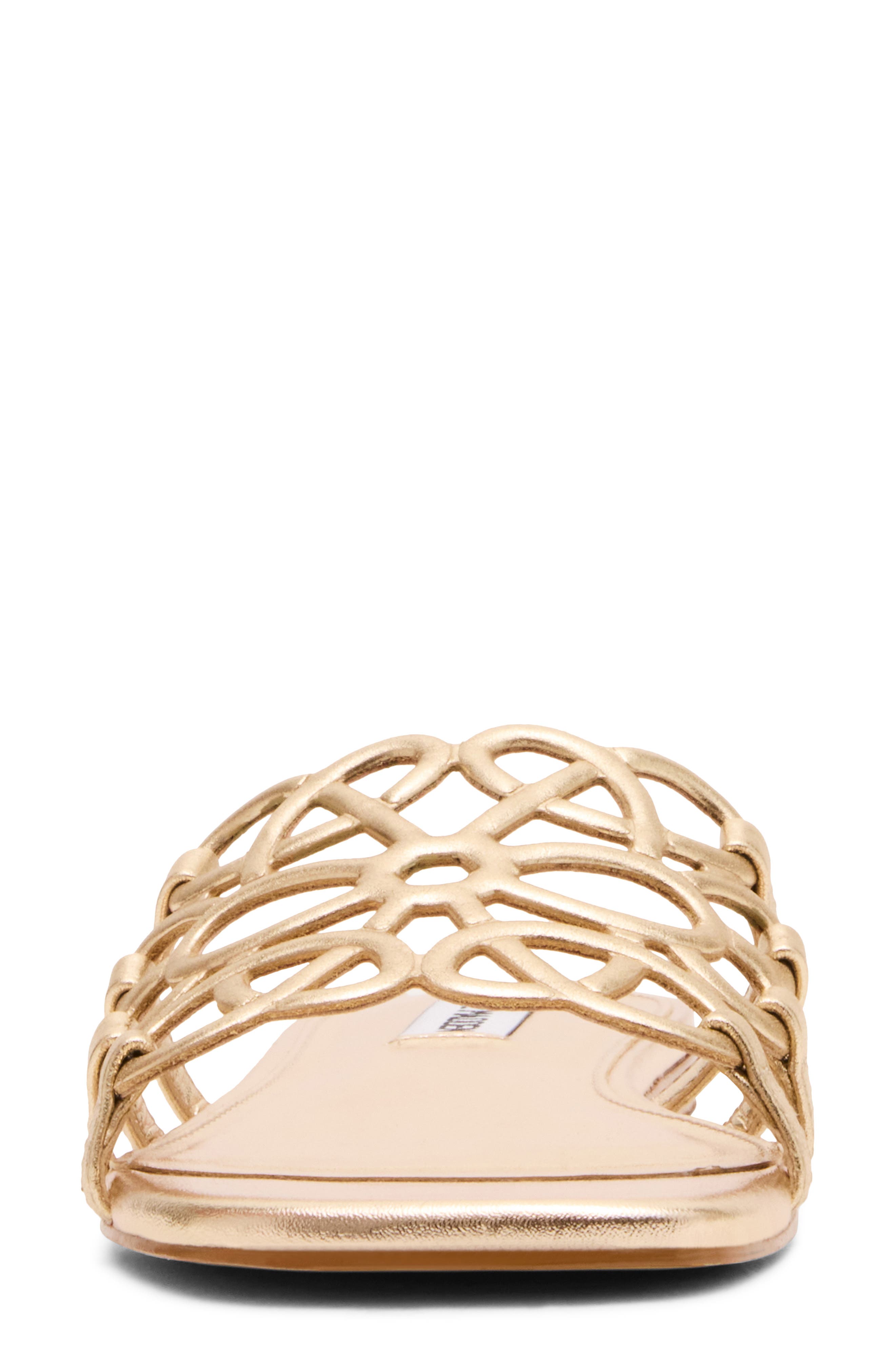 Steve Madden Lotus Slide Sandal, Alternate, color, Gold Leather