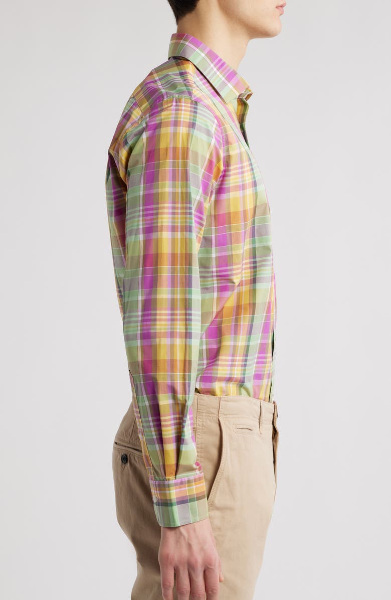 Scott Barber Weekend Plaid Cotton Button-Up Shirt, Alternate, color, 