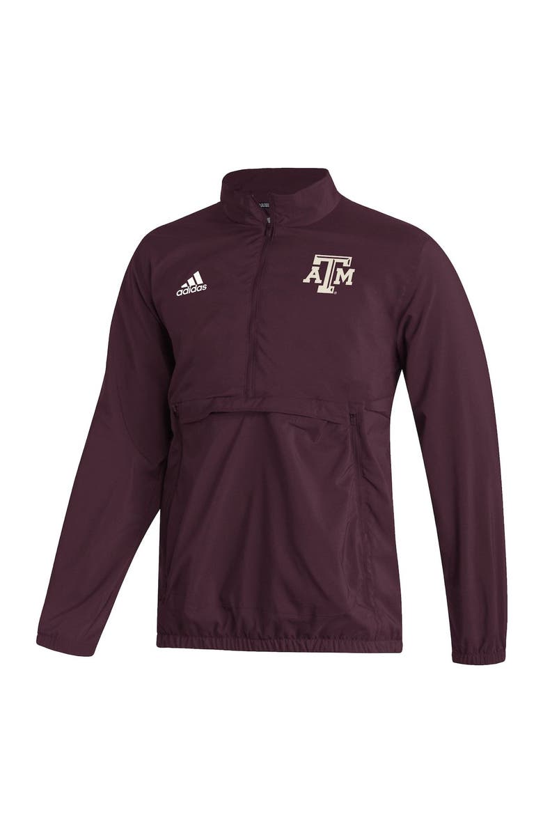 adidas Men's adidas Maroon Texas A&M Aggies Strategy Stadium AEROREADY Woven Half-Zip Jacket, Alternate, color,