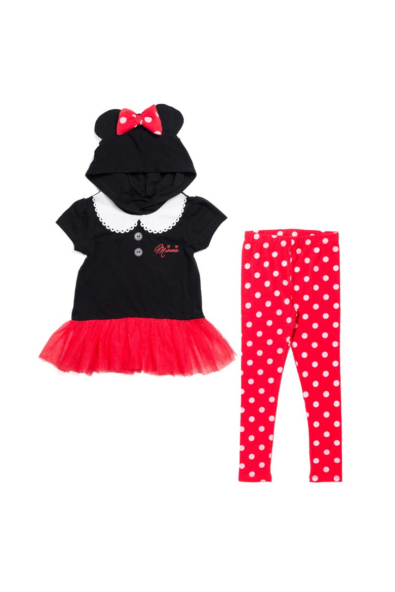 Minnie Mouse Cosplay 2-Piece Hooded Tee and Leggings Set, Main, color, Minnie Mouse Red