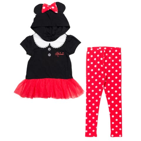 Minnie Mouse Cosplay 2-Piece Hooded Tee and Leggings Set
