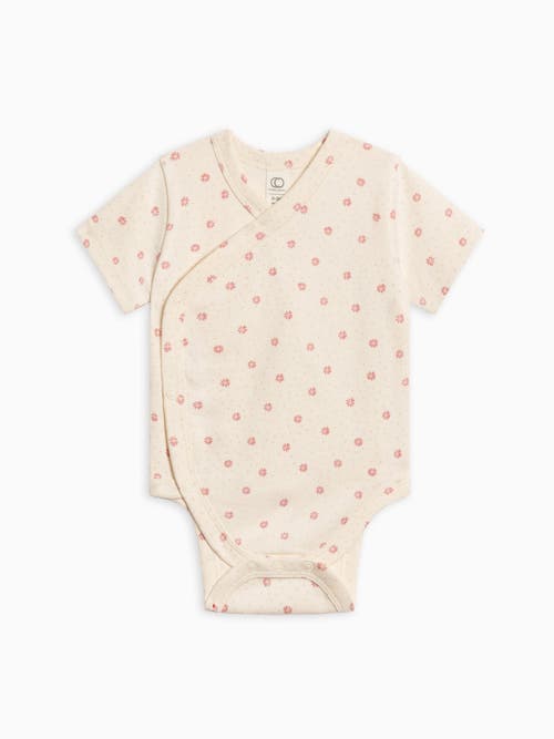 Colored Organics Organic Cotton Lark Short Sleeve Kimono Bodysuit In Neutral