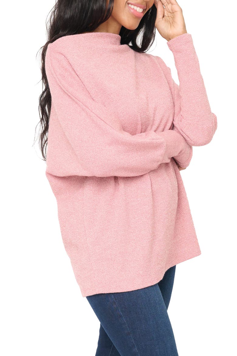 Slouchy Tunic Sweater, Alternate, color, MAUVE