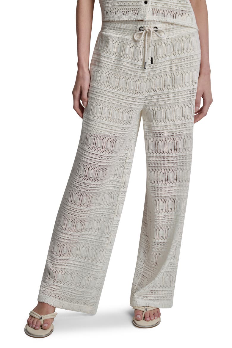 Open Stitch Drawstring Pants, Main, color, COCONUT