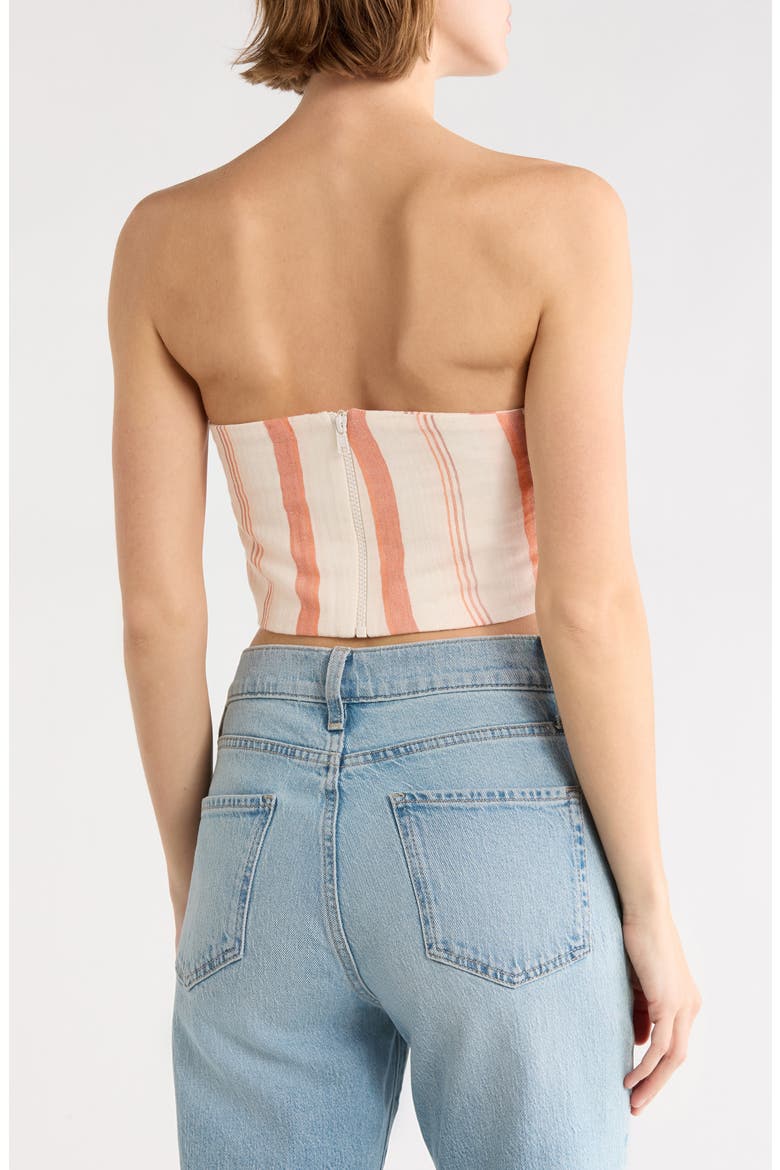 Clementine Striped Cotton Bandeau Top, Alternate, color, MAROON STRIPE