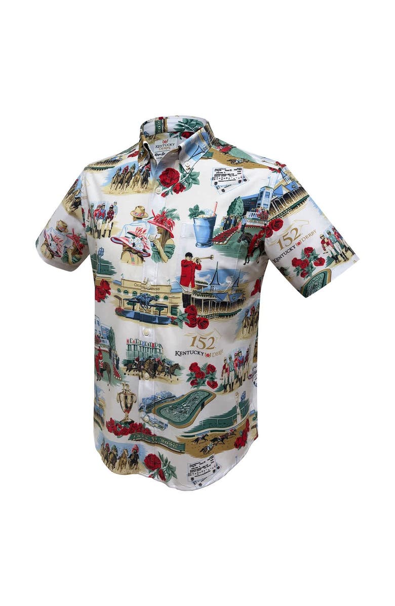 Reyn Spooner Men's Reyn Spooner  White 152nd Kentucky Derby Button-Down Shirt, Alternate, color, White