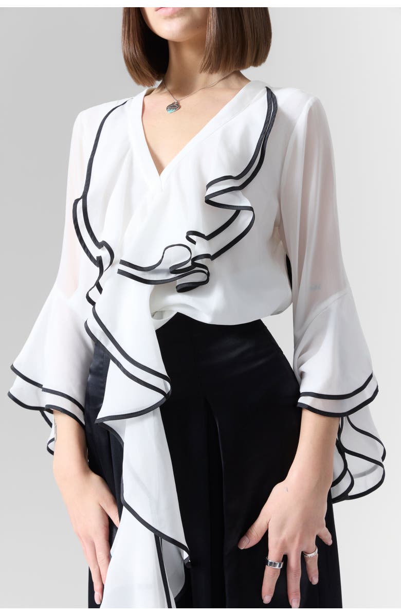 Le Fafo Ruffles Blouse & Pants Set, Alternate, color,