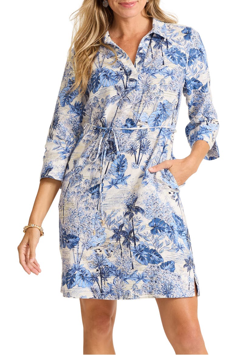 Botanical Breeze Shift Dress, Main, color, COCONUT
